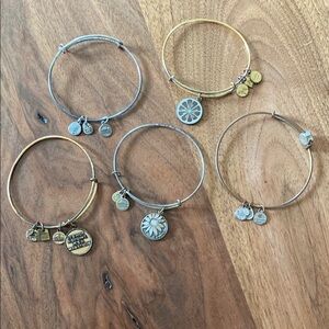 Alex and Ani set of 5 vintage charm bracelets
